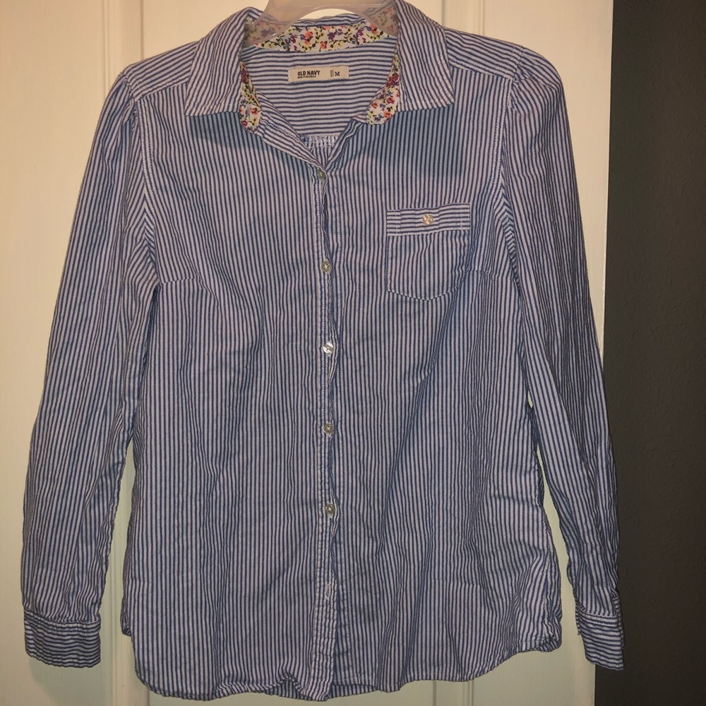 Blue/white striped old navy button down